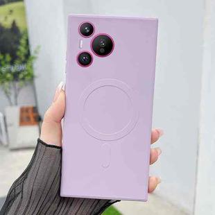 For Huawei Pura 70 Solid Color Liquid Silicone MagSafe Magnetic Phone Case(Grass Purple)