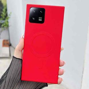 For Xiaomi 13 Solid Color Liquid Silicone MagSafe Magnetic Phone Case(Red)