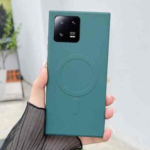 For Xiaomi 13 Pro Solid Color Liquid Silicone MagSafe Magnetic Phone Case(Dark Green)