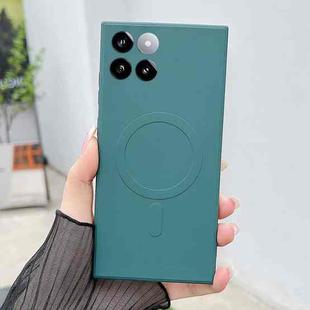 For Xiaomi 14 Solid Color Liquid Silicone MagSafe Magnetic Phone Case(Dark Green)