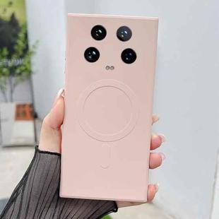 For Xiaomi 14 Ultra Solid Color Liquid Silicone MagSafe Magnetic Phone Case(Pink)