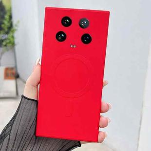 For Xiaomi 14 Ultra Solid Color Liquid Silicone MagSafe Magnetic Phone Case(Red)
