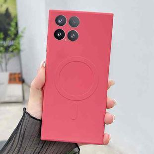 For Xiaomi 15 Solid Color Liquid Silicone MagSafe Magnetic Phone Case(Camellia Red)