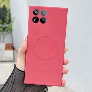 For Xiaomi 15 Pro Solid Color Liquid Silicone MagSafe Magnetic Phone Case(Camellia Red)