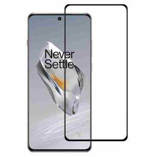 For OnePlus 12 Full Glue 9H HD 3D Curved Edge Tempered Glass Film(Black)