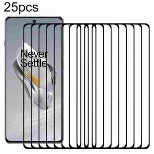 For OnePlus 12 25pcs Full Glue 9H HD 3D Curved Edge Tempered Glass Film(Black)