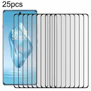 For OnePlus 12R 25pcs Full Glue 9H HD 3D Curved Edge Tempered Glass Film(Black)