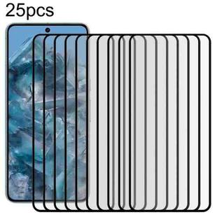 For Google Pixel 8 Pro 25pcs Edge Glue 9H HD 3D Curved Edge Tempered Glass Film(Black)