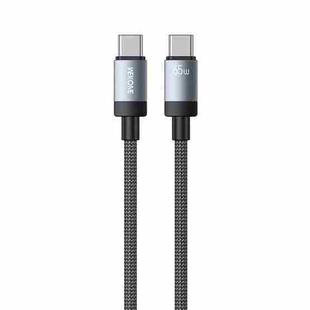 WK WDC-98 Kingkong Ruike Series 65W USB-C / Type-C to USB-C / Type-C Braided Charging Data Cable, Length: 1m(Black)