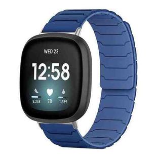 For Fitbit Versa 4 / 3 / Sense 2 / Sense xDfind Magnetic Silicone Watch Band(Navy Blue)
