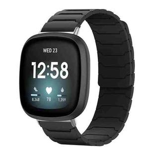 For Fitbit Versa 4 / 3 / Sense 2 / Sense xDfind Magnetic Silicone Watch Band(Black)