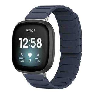 For Fitbit Versa 4 / 3 / Sense 2 / Sense xDfind Magnetic Silicone Watch Band(Midnight Blue)