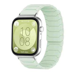 For Huawei Watch Fit4 / Fit4 Pro / Fit3 xDfind Magnetic Silicone Watch Band(Mint Green)