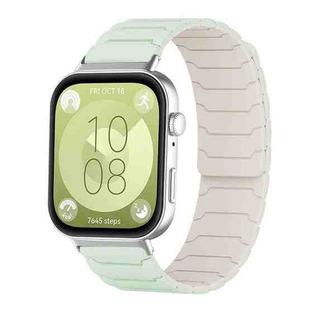 For Huawei Watch Fit4 / Fit4 Pro / Fit3 xDfind Magnetic Silicone Watch Band(Mint Green Starlight)