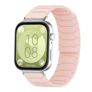For Huawei Watch Fit4 / Fit4 Pro / Fit3 xDfind Magnetic Silicone Watch Band(Pink Sand)