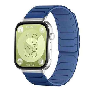 For Huawei Watch Fit4 / Fit4 Pro / Fit3 xDfind Magnetic Silicone Watch Band(Navy Blue)