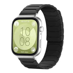 For Huawei Watch Fit4 / Fit4 Pro / Fit3 xDfind Magnetic Silicone Watch Band(Black)
