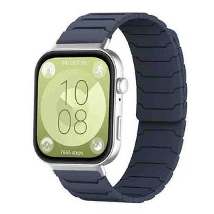 For Huawei Watch Fit4 / Fit4 Pro / Fit3 xDfind Magnetic Silicone Watch Band(Midnight Blue)