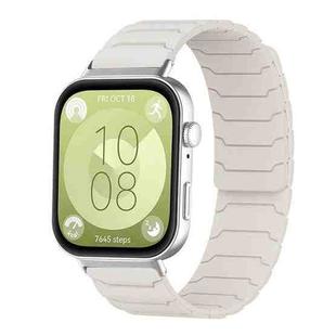 For Huawei Watch Fit4 / Fit4 Pro / Fit3 xDfind Magnetic Silicone Watch Band(Starlight)