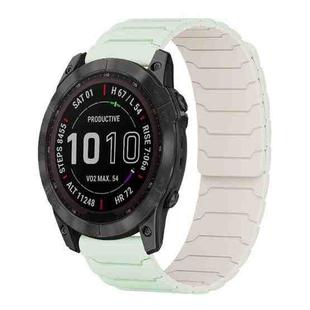 For Garmin Fenix 8/7X/6X/5X 26mm xDfind Magnetic Silicone Watch Band(Mint Green Starlight)
