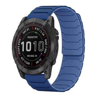For Garmin Fenix 8/7X/6X/5X 26mm xDfind Magnetic Silicone Watch Band(Navy Blue)