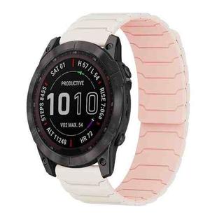 For Garmin Fenix 8/7X/6X/5X 26mm xDfind Magnetic Silicone Watch Band(Starlight Pink Sand)