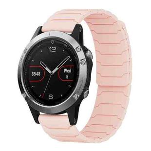 For Garmin Fenix 8/7/6/5 22mm xDfind Magnetic Silicone Watch Band(Pink Sand)