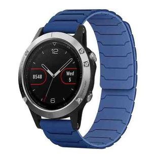 For Garmin Fenix 8/7/6/5 22mm xDfind Magnetic Silicone Watch Band(Navy Blue)