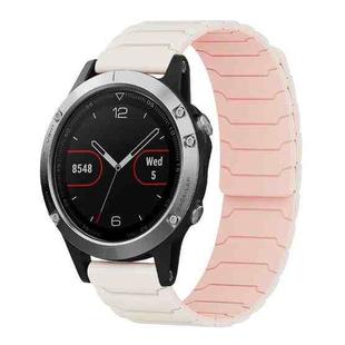 For Garmin Fenix 8/7/6/5 22mm xDfind Magnetic Silicone Watch Band(Starlight Pink Sand)