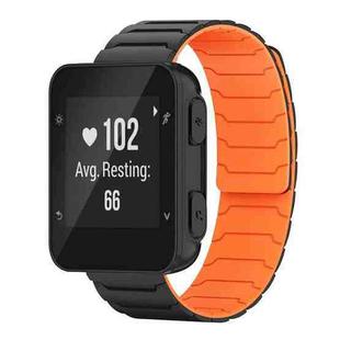 For Garmin Forerunner 35/30/35J 20mm xDfind Magnetic Silicone Watch Band(Black Orange)