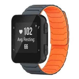 For Garmin Forerunner 35/30/35J 20mm xDfind Magnetic Silicone Watch Band(Grey Orange)