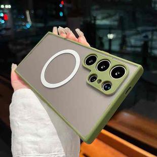 For Samsung Galaxy S23 Ultra 5G Hawkeye Skin Feel MagSafe Phone Case(Army Green)