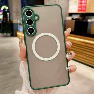 For Samsung Galaxy S25 5G Hawkeye Skin Feel MagSafe Phone Case(Dark Green)