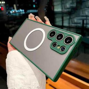 For Samsung Galaxy S25 Ultra 5G Hawkeye Skin Feel MagSafe Phone Case(Dark Green)