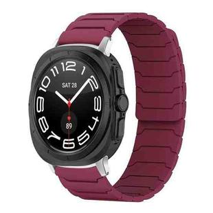 For Samsung Galaxy Watch Ultra / Ultra 2025 xDfind Magnetic Silicone Watch Band(Wine Red)