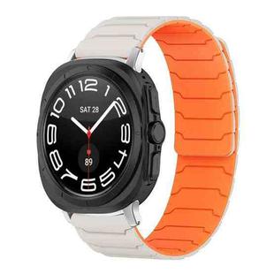 For Samsung Galaxy Watch Ultra / Ultra 2025 xDfind Magnetic Silicone Watch Band(Starlight Orange)