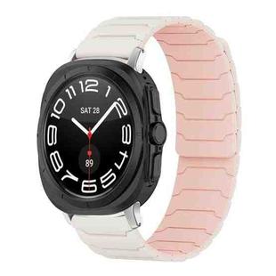 For Samsung Galaxy Watch Ultra / Ultra 2025 xDfind Magnetic Silicone Watch Band(Starlight Pink Sand)