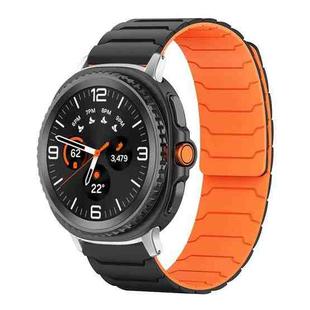 For Samsung Galaxy Watch8 / 8 Classic xDfind Magnetic Silicone Watch Band(Black Orange)