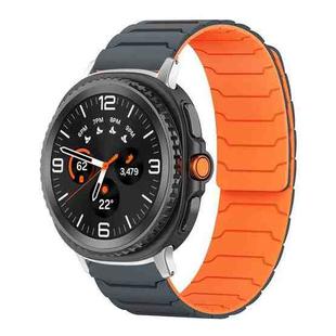 For Samsung Galaxy Watch8 / 8 Classic xDfind Magnetic Silicone Watch Band(Grey Orange)
