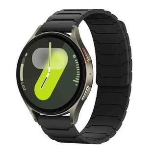 For Samsung Galaxy Watch 7 / 6 / 5 / FE xDfind Magnetic Silicone Watch Band(Black)