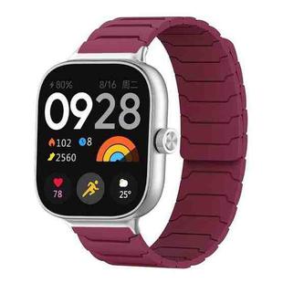 For Xiaomi Smart Band 9 Pro/8 Pro/Redmi Watch 5/4 xDfind Magnetic Silicone Watch Band(Wine Red)