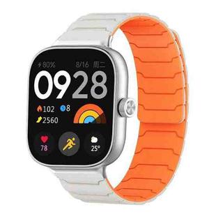 For Xiaomi Smart Band 9 Pro/8 Pro/Redmi Watch 5/4 xDfind Magnetic Silicone Watch Band(Starlight Orange)