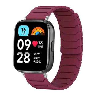 For Redmi Watch 3 Active / Watch 3 Lite xDfind Magnetic Silicone Watch Band(Wine Red)