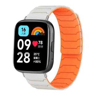 For Redmi Watch 3 Active / Watch 3 Lite xDfind Magnetic Silicone Watch Band(Starlight Orange)