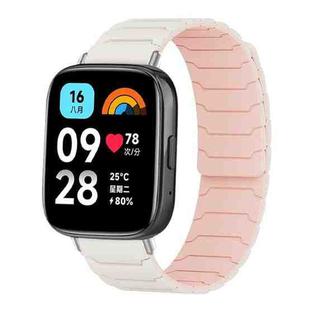 For Redmi Watch 3 Active / Watch 3 Lite xDfind Magnetic Silicone Watch Band(Starlight Pink Sand)