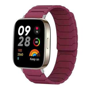 For Redmi Watch 3 xDfind Magnetic Silicone Watch Band(Wine Red)
