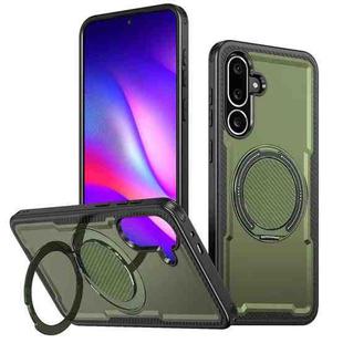 For Samsung Galaxy M56 5G / F56 5G Metal 360 Degree Rotation Holder MagSafe Phone Case(Olive Green)