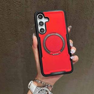 For Samsung Galaxy S25+ / S24+ 5G Metal 360 Degree Rotation Holder MagSafe Phone Case(Red)