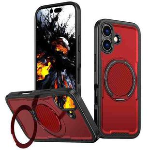 For iPhone 17 Metal 360 Degree Rotation Holder MagSafe Phone Case(Red)