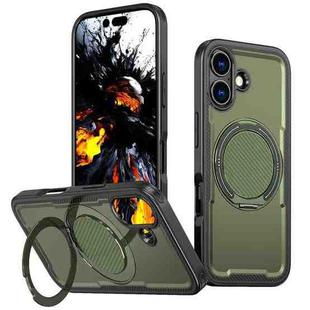 For iPhone 17 Metal 360 Degree Rotation Holder MagSafe Phone Case(Olive Green)